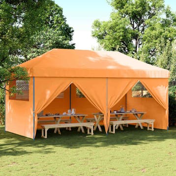 vidaXL Partytent inklapbaar pop-up met 4 zijwanden oranje, Verzenden, Nieuw, Partytent