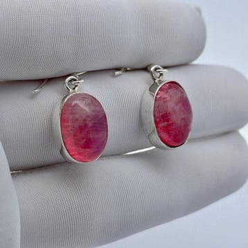 Zilver - Oorbellen - Ruby