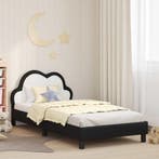 vidaXL Bedframe voor kinderen met hoofdbord Zwart 90 x 190, Verzenden, Nieuw, Zwart
