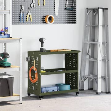 vidaXL Gereedschapswagen Olijfgroen 75 x 35 x 73 cm, Verzenden, Nieuw