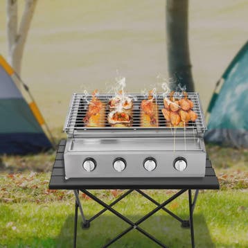Roestvrijstalen Gas Barbecue met 4 Branders - Compact & Draa, Verzenden, Nieuw