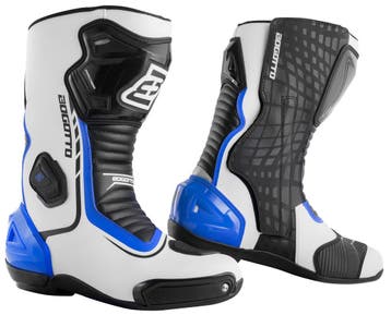 Bogotto Race-X Motorlaarzen Wit Blauw Zwart, Motoren, Laarzen, Nieuw met kaartje, Bogotto, Heren