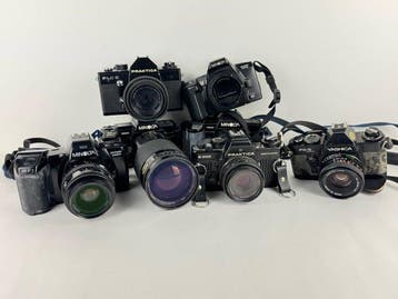 Minolta, Praktica, Yashica Collection of 7 x Vintage Cameras, Nieuw