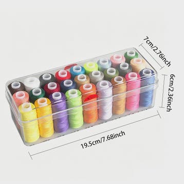 Set Naaigaren Polyester 27 Kleuren met Transparante Opbergdo, Verzenden, Nieuw