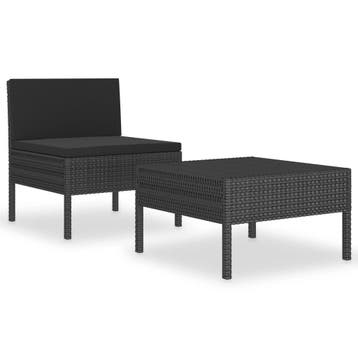 Zitmeubel - 2-delig rattan loungeset - retourdeal 66% kor..., 2 zitplaatsen, Bijzettafel, Nieuw, Ophalen of Verzenden