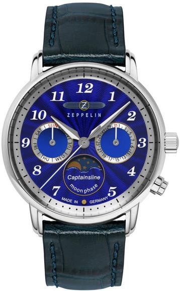 Zeppelin 8639-3 New Captains Line horloge 36 mm, Overige merken, Staal, Verzenden, Polshorloge