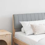 vidaXL Gestoffeerd hoofdbord Lichtgrijs 150 cm Massief, Huis en Inrichting, Slaapkamer | Bedden, Verzenden, Nieuw, Bruin, Hout