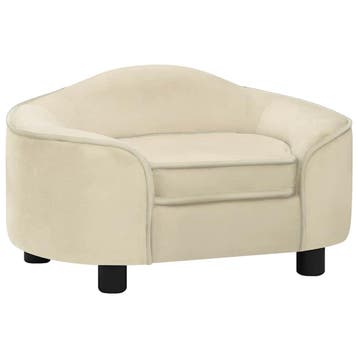 vidaXL Hondenbank 67x47x36 cm pluche crèmekleurig, Verzenden, Nieuw