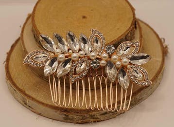 goudkleurig met bladeren in de bladeren strass steentjes, Verzenden, Nieuw, Haarspeld