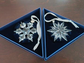 Swarovski - Beeldje - Two elegant Swarovski Christmas