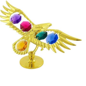Luxe 24K Vergulde Beeldjes met Kristal – Unieke Cadeaus, Overige materialen, Verzenden, Nieuw, Goud