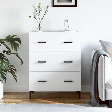 vidaXL Dressoir 69,5x34x90 cm bewerkt hout wit, Verzenden, Nieuw, 50 tot 100 cm, 25 tot 50 cm