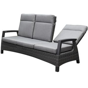 Dallas stoel bank loungeset 6 delig verstelbaar antraciet, Tuin en Terras, Ophalen of Verzenden, Nieuw, Wicker