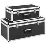 vidaXL Opbergkoffers 2 st aluminium zwart, Verzenden, Nieuw
