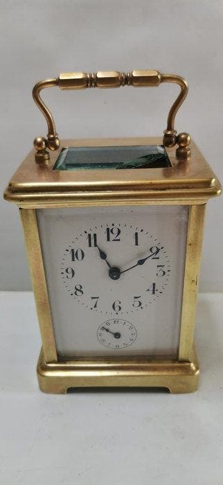 Rijtuigklok, Wekker - Messing-glas - Staal - 1850-1900