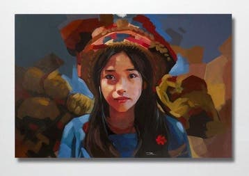 TA Duy Tung (1961) - La Fleur des Montagnes 80 120 cm