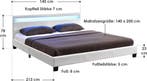 2dekans | Juskys Gestoffeerd bed Paris - 140 x 200 cm - Wit, Huis en Inrichting, Ophalen of Verzenden, Zo goed als nieuw, Wit