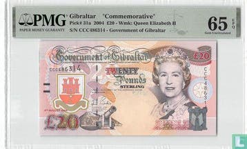 Gibraltar 20 Pounds - 2004, Verzenden, Overige landen, Los biljet
