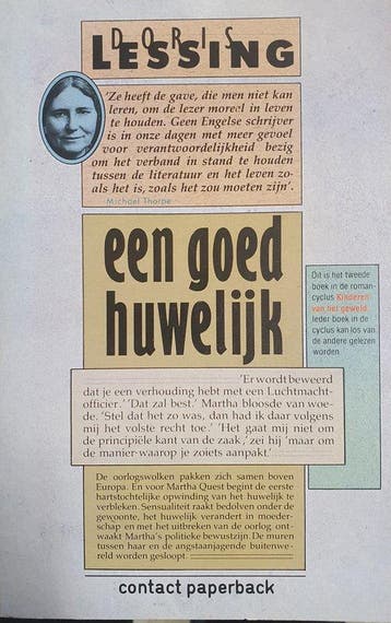 Een goed huwelijk / Contact paperback - Lessing, Verzenden, Gelezen, Lessing