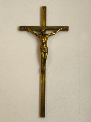 Crucifix - Messing - 1960-1970 - Gemaakt in Italië