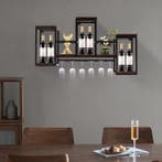 Industriële Wand Wijnrek – Hout en Metaal, 30 kg Draagkracht, Huis en Inrichting, Woonaccessoires | Wijnrekken, Verzenden, Nieuw