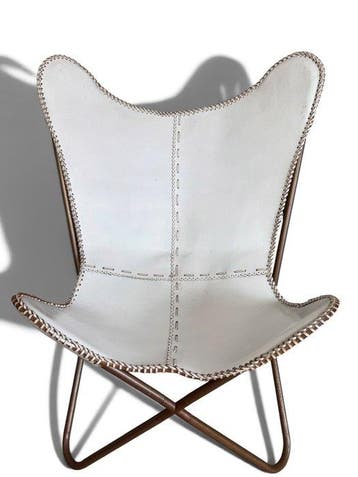 Fauteuil - Vlinderstoel - Leder, Metaal - Vlinderstoel -, Nieuw