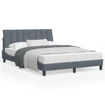 vidaXL Bed met matras Hanko fluweel donkergrijs 120x200 cm, Verzenden, Nieuw, Twijfelaar, 120 cm