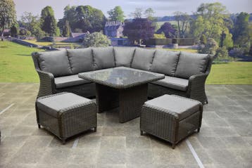 Bilbao premium dining loungeset 8 delig antraciet wicker, Ophalen of Verzenden, Nieuw, Wicker