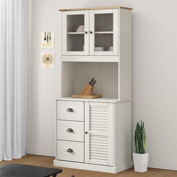 vidaXL Opzetkast VIGO 78x30x100 cm massief grenenhout wit, Minder dan 50 cm, Verzenden, 100 tot 150 cm, Nieuw