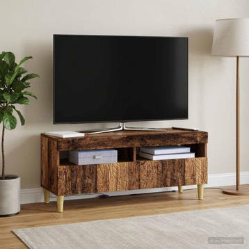 vidaXL LED tv-meubel Oud hout Bewerkt hout, Minder dan 50 cm, Verzenden, Nieuw, Minder dan 100 cm