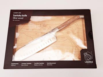 Laguiole - Santoku Knife - with cutting board - Olive Wood -