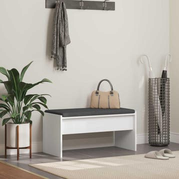 vidaXL Halbank met kussen Wit 80 x 38 x 46 cm, Verzenden, Nieuw