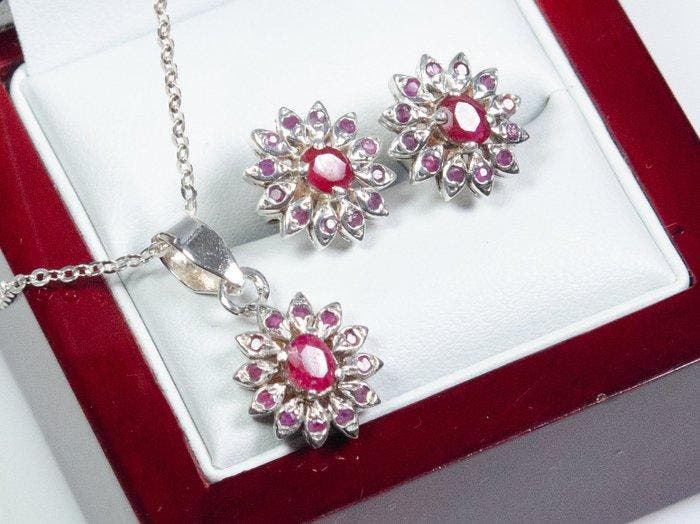 Zonder minimumprijs - 2-delige sieradenset - 925 zilver -, Sieraden, Tassen en Uiterlijk, Antieke sieraden