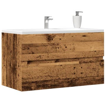 vidaXL Wastafelkast 90x38,5x45 cm bewerkt hout oud, Verzenden, Nieuw, Wastafelkast, Minder dan 100 cm
