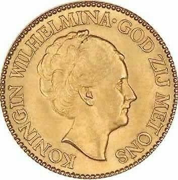 Gouden tientje Wilhelmina, Postzegels en Munten, Munten | Nederland, Koningin Wilhelmina, Losse munt, 10 gulden, Goud