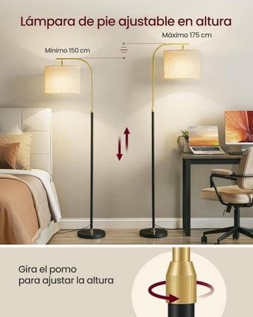Staande lamp - hoogte verstelbaar van 150 tot 175 cm, Verzenden, Nieuw