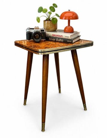 Bijzettafel - Verguld messing - Vintage bijzettafel