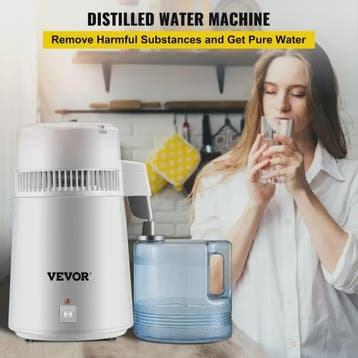 VEVOR Water Distilleerder 4L - Zuiver Drinkwater met Roestvr, Verzenden, Nieuw