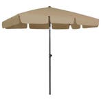 vidaXL Strandparasol 200x125 cm taupe, Verzenden, Nieuw, 2 tot 3 meter, Strandparasol