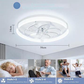Plafondventilator met verlichting - Plafondlamp met ventilat, Witgoed en Apparatuur, Verzenden, Zo goed als nieuw