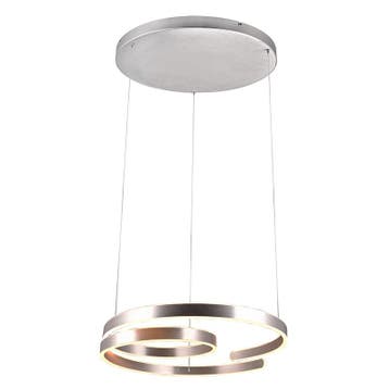 Nikkelen hanglamp design, Ewout, 68W, 3000K LED, 3-staps, Ophalen of Verzenden, Nieuw, Metaal, Design