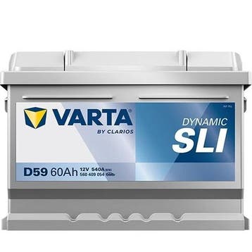 Varta Auto accu 12 volt 60 Ah SLI Dynamic type D59, Auto-onderdelen, Accu's en Toebehoren, Ophalen of Verzenden, Nieuw