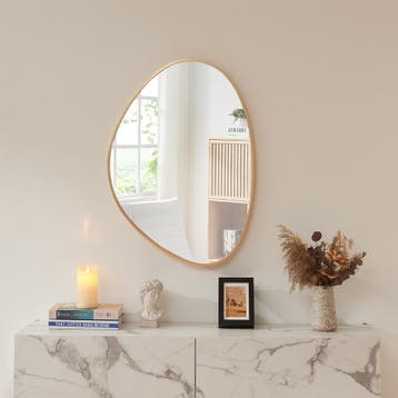 Wandspiegel Lardkapihond 75x53 cm goudkleurig [en.casa], Huis en Inrichting, Verzenden, Nieuw