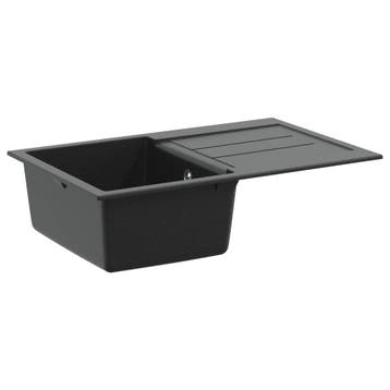 vidaXL Wasbak Zwart 780 x 500 mm 80% Kwarts en 20% Hars, Verzenden, Nieuw