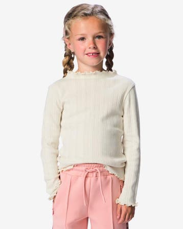 HEMA Kinder T-shirt jersey ecru, Verzenden, Nieuw