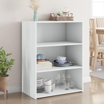 vidaXL Dressoir 70x41x93 cm bewerkt hout wit, Verzenden, Nieuw, Overige houtsoorten, Minder dan 50 cm
