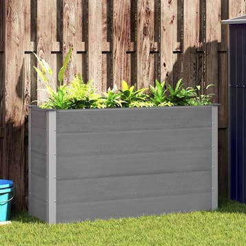 vidaXL Plantenbak verhoogd 150x50x91 cm HKC grijs, 100 cm of meer, Verzenden, Nieuw, 60 cm of meer