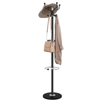 vidaXL Kapstok met parapluhouder 180 cm gepoedercoat ijzer, Verzenden, Nieuw