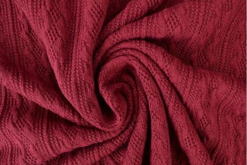Jacquard gebreid kabel stof Bordeaux - rol 10 meter, Verzenden, Nieuw