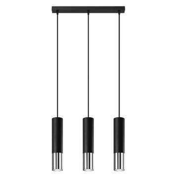 Hanglamp | 3 | Zwart met zilveren buitenzijde | Luxe LED, Ophalen of Verzenden, Nieuw